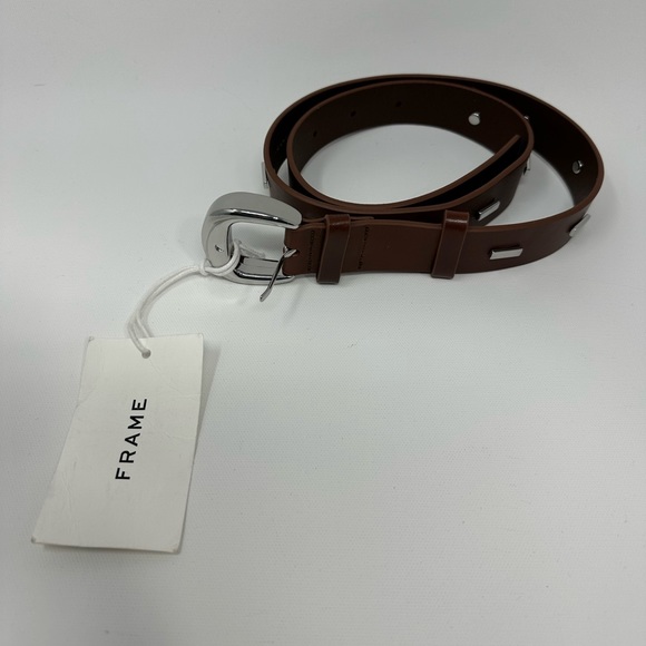 Stacy Adams Frame Studded Timeless Buckle Belt, Women\'s Size S - Brown